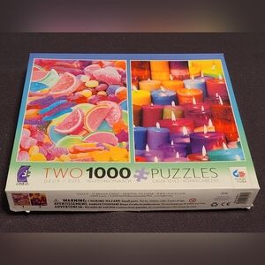 (2) 1,000 Piece Jigsaw Puzzles, "Colorful Candy" & "Colorful Candles", Ceaco